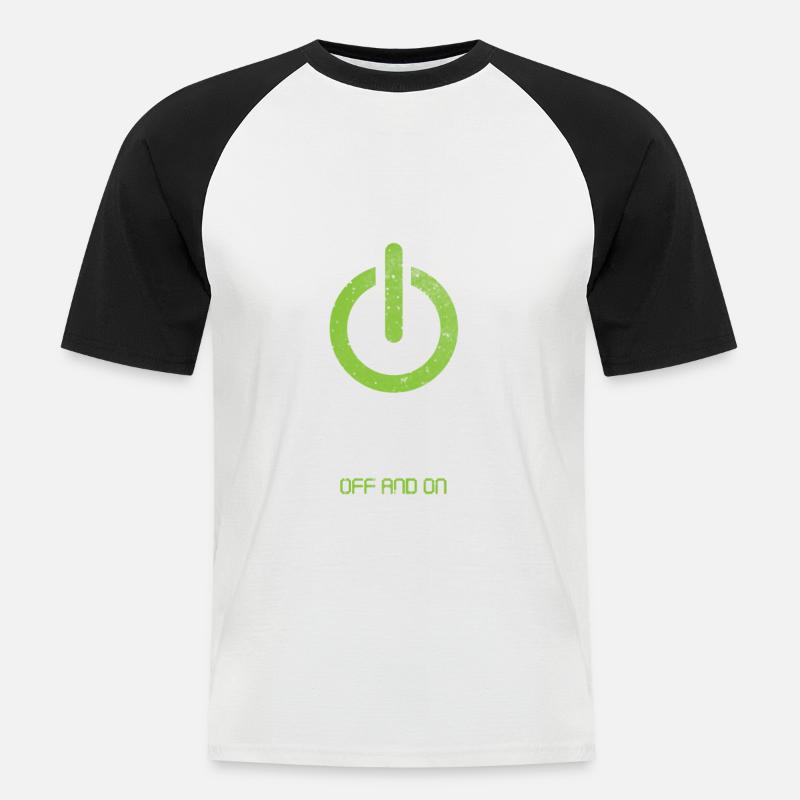 tech, tech desk, developer, - Männer Baseball-T-Shirt - Weiß/Schwarz