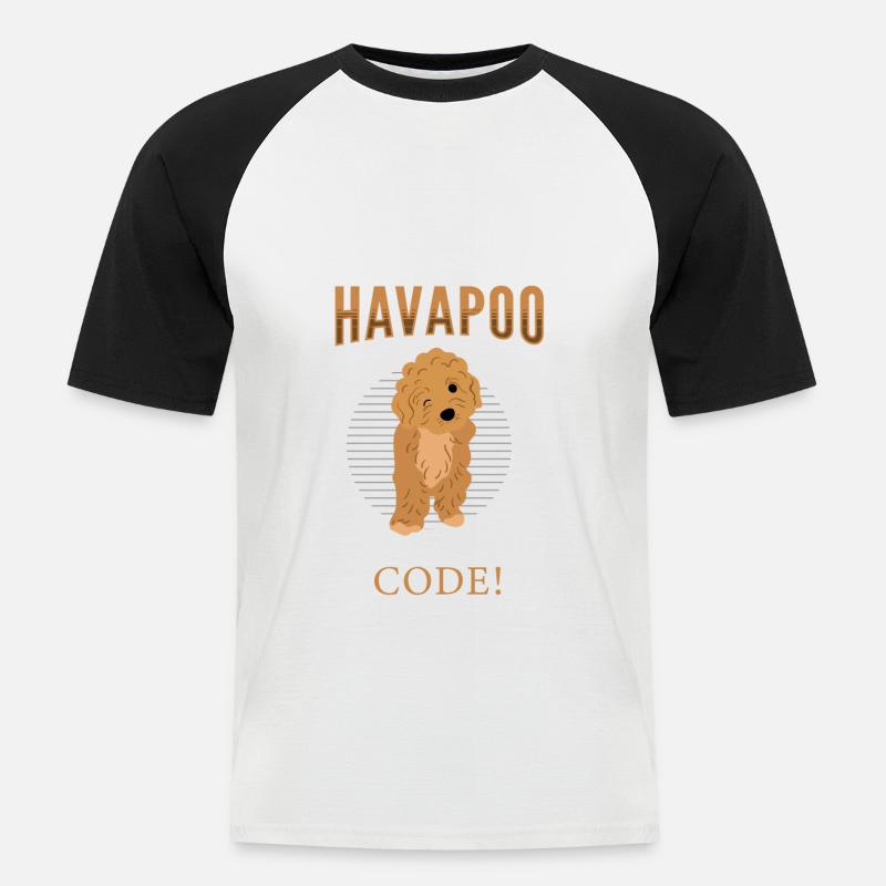 havapoo, havapoo poodle hybrid, havapoo humor, - Men's Baseball T-Shirt - white/black