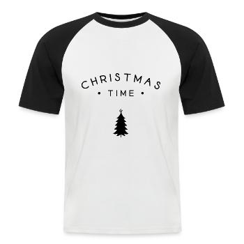 Weihnachtszeit - Männer Baseball-T-Shirt - Weiß/Schwarz - Vorne - Nik (191cm)