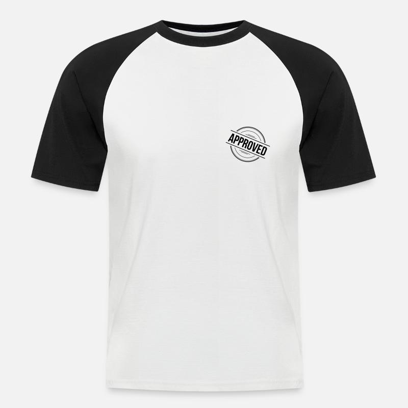 Approved Stempel - Männer Baseball-T-Shirt - Weiß/Schwarz