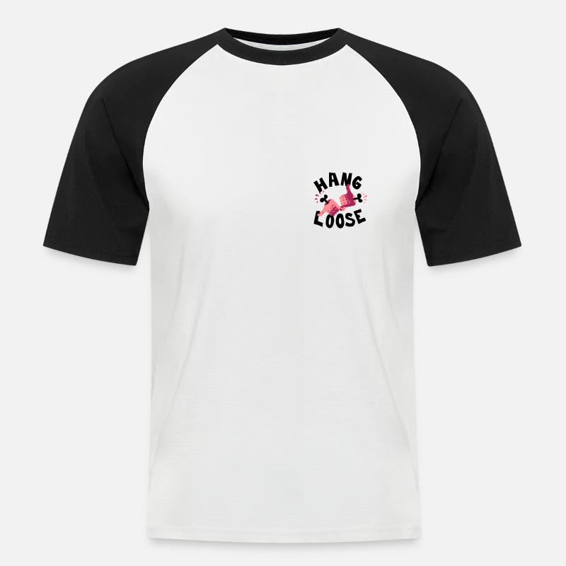 Keep it easy - Männer Baseball-T-Shirt - Weiß/Schwarz