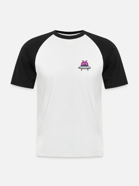 Étranger - T-shirt baseball manches courtes Homme - blanc/noir