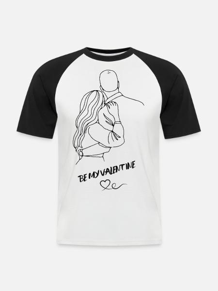 Be my Valentine - Men's Baseball T-Shirt - white/black