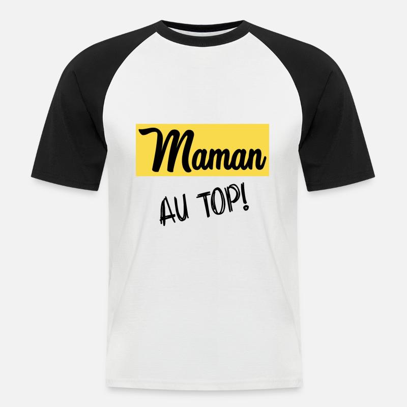 MUTTERTAG - Männer Baseball-T-Shirt - Weiß/Schwarz