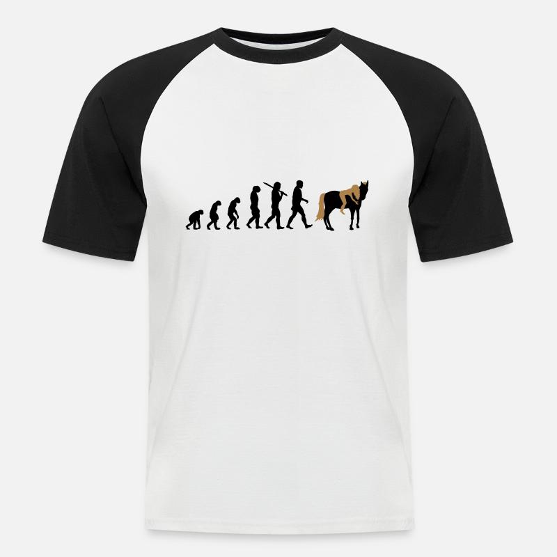 Cheval cavalier Evolution - T-shirt baseball manches courtes Homme - blanc/noir