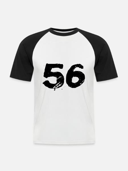 56 Number jersey - Men's Baseball T-Shirt - white/black