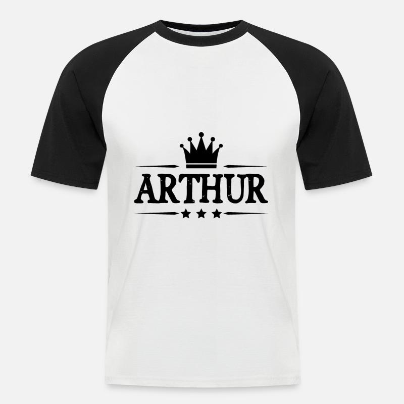Arthur - Männer Baseball-T-Shirt - Weiß/Schwarz