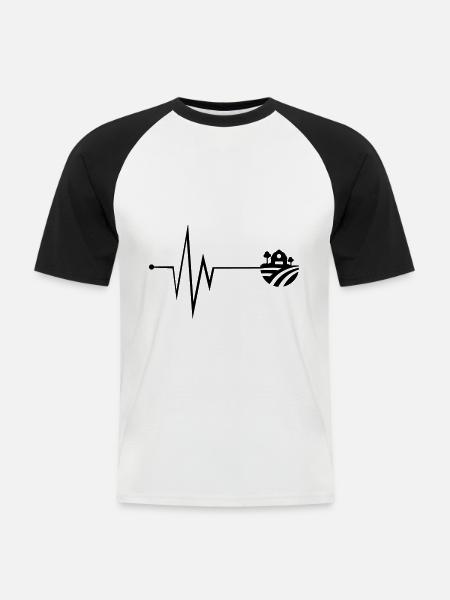 Farm Ernte Puls - Männer Baseball-T-Shirt - Weiß/Schwarz