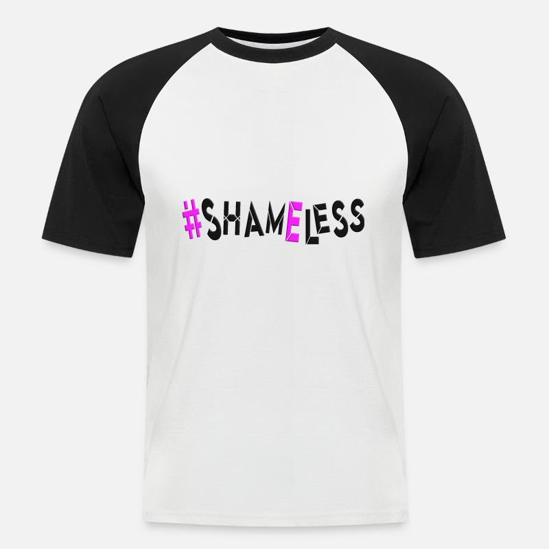 #shameless flagrant unabashed barefaced - Männer Baseball-T-Shirt - Weiß/Schwarz