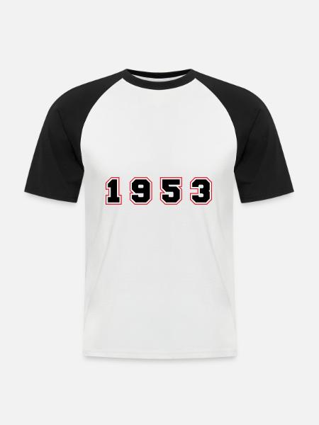1953 Year Number - Men's Baseball T-Shirt - white/black