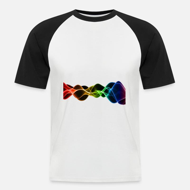 Frequenz Vibration Schwingungen Hertz - Männer Baseball-T-Shirt - Weiß/Schwarz