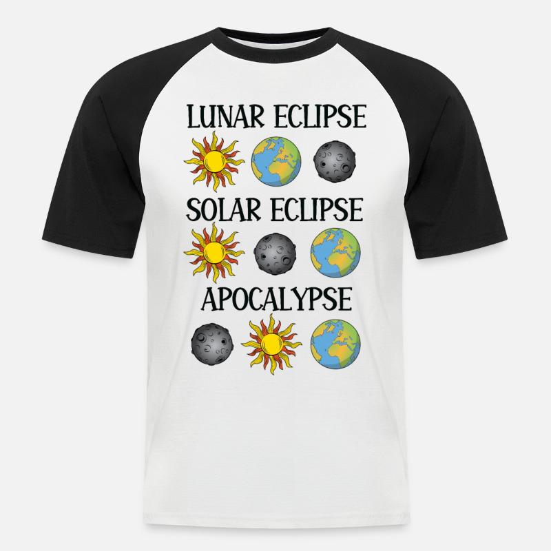 Lunar Eclipse Solar Eclipse Apocalypse - Men's Baseball T-Shirt - white/black