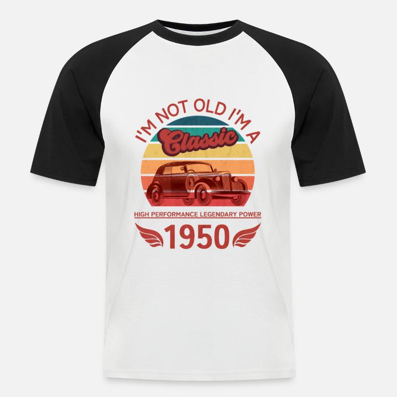 Ich bin nicht alt - Männer Baseball-T-Shirt - Weiß/Schwarz