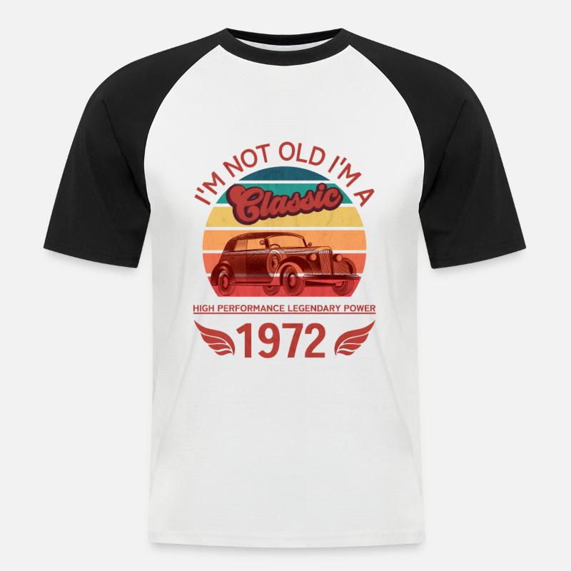 Ich bin nicht alt - Männer Baseball-T-Shirt - Weiß/Schwarz