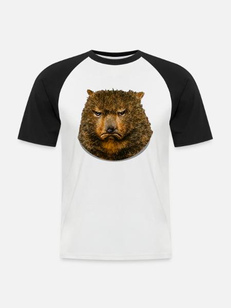 Quokka Lustig Verärgert - Männer Baseball-T-Shirt - Weiß/Schwarz