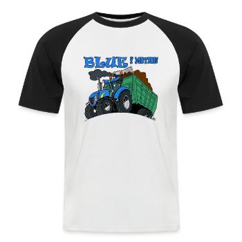 Blue in motion - Men's Baseball T-Shirt - white/black - Front - Nik (191cm)