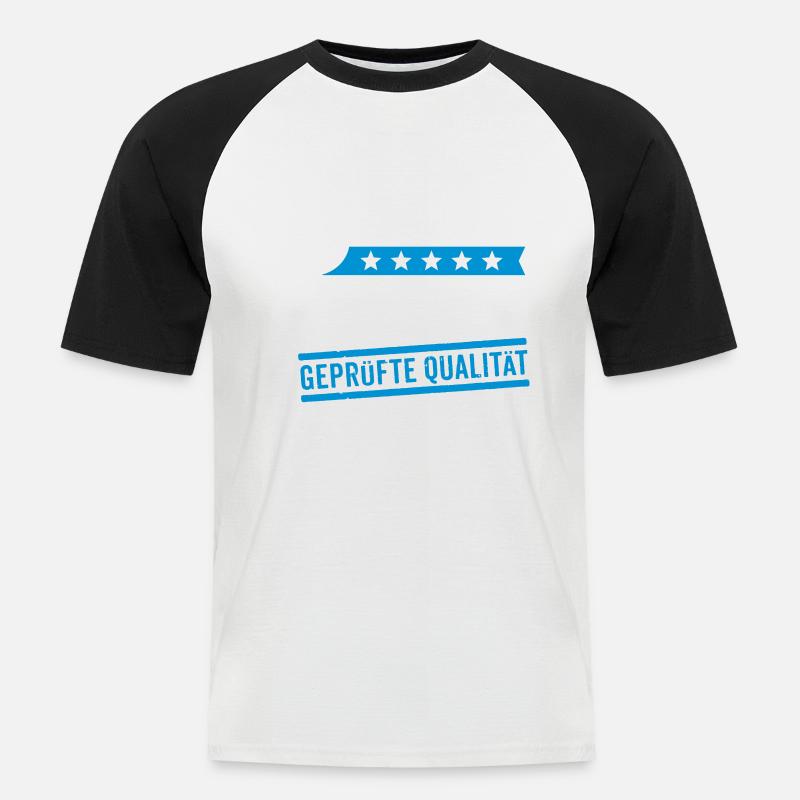 5Sterne Controller - Männer Baseball-T-Shirt - Weiß/Schwarz