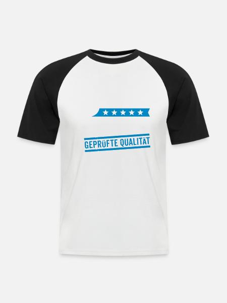 5Sterne Buchbinder - Männer Baseball-T-Shirt - Weiß/Schwarz