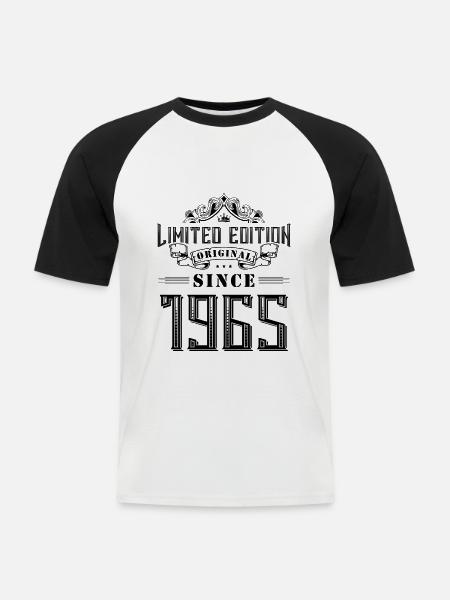 1965 limited edition - Männer Baseball-T-Shirt - Weiß/Schwarz