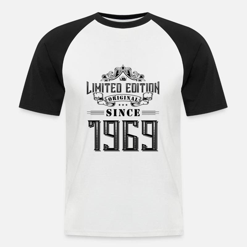 1969 limited edition - Männer Baseball-T-Shirt - Weiß/Schwarz