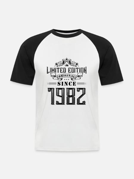 1982 Limited Edition - Men's Baseball T-Shirt - white/black