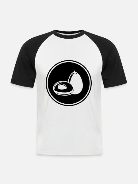 Avocado symbol - Men's Baseball T-Shirt - white/black