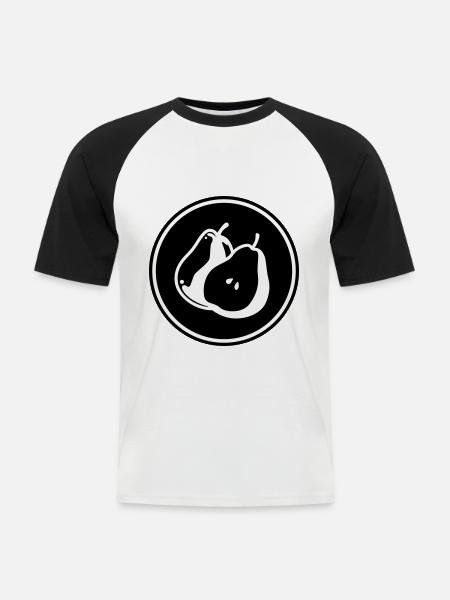 Pear Fruit - Men's Baseball T-Shirt - white/black