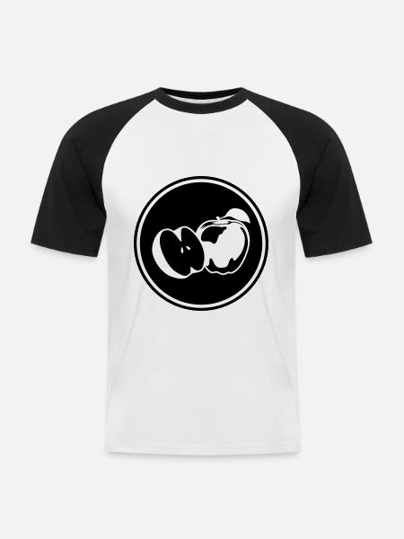 Apple icon vitamins - Men's Baseball T-Shirt - white/black