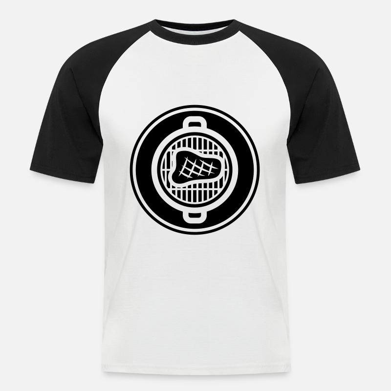 Steak Fleisch - Männer Baseball-T-Shirt - Weiß/Schwarz