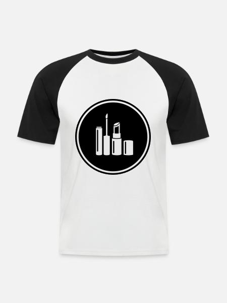 Make Up Cosmetics Icon - Men's Baseball T-Shirt - white/black
