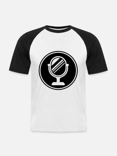 Mirror Icon Silhouette - Men's Baseball T-Shirt - white/black