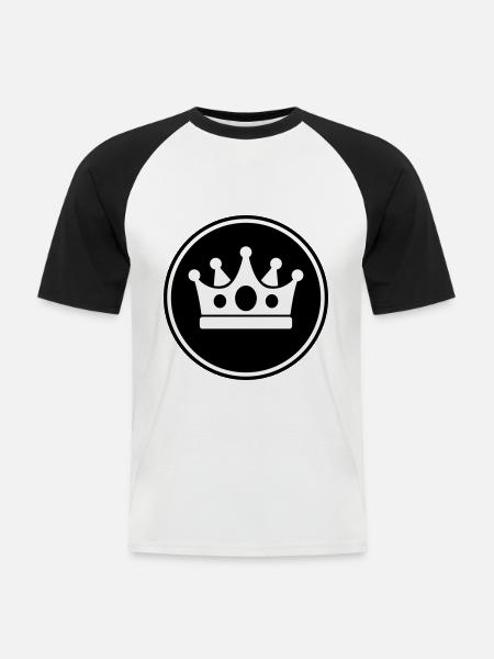 Krone Symbol - Männer Baseball-T-Shirt - Weiß/Schwarz