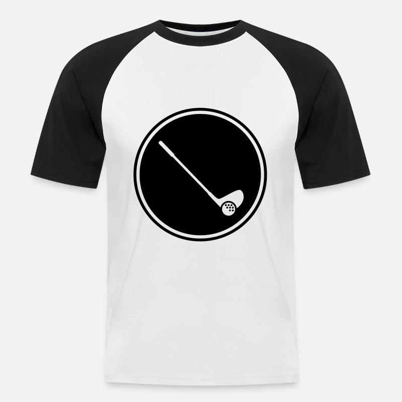 Golf symbol - Männer Baseball-T-Shirt - Weiß/Schwarz