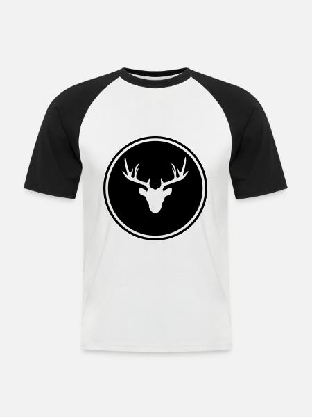 Deer deer icon - Men's Baseball T-Shirt - white/black