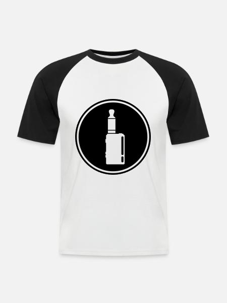 E-Zigarette Silhouette - Männer Baseball-T-Shirt - Weiß/Schwarz