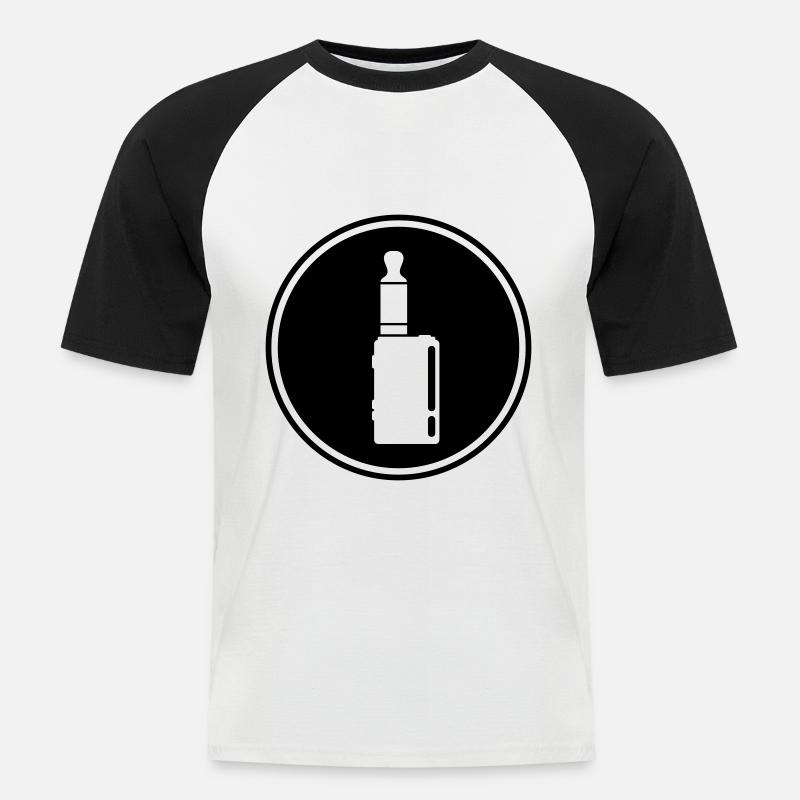 E-Zigarette Silhouette - Männer Baseball-T-Shirt - Weiß/Schwarz