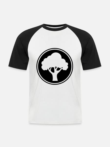 Tree Nature Symbol - Men's Baseball T-Shirt - white/black