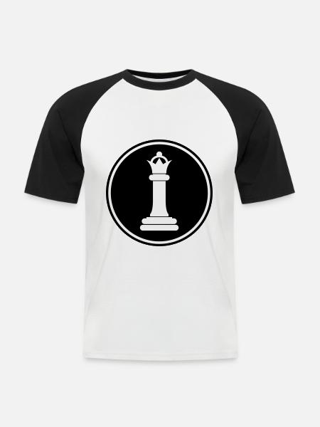 Chess piece queen - Men's Baseball T-Shirt - white/black