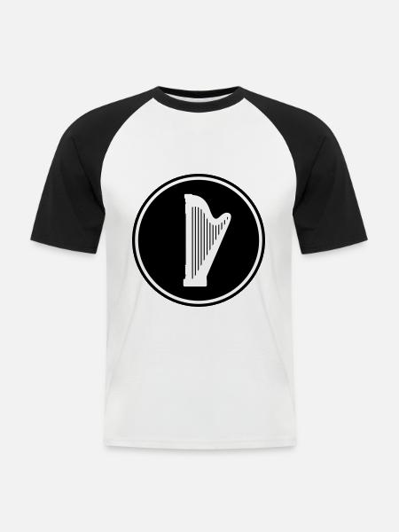 Harp symbol - Men's Baseball T-Shirt - white/black