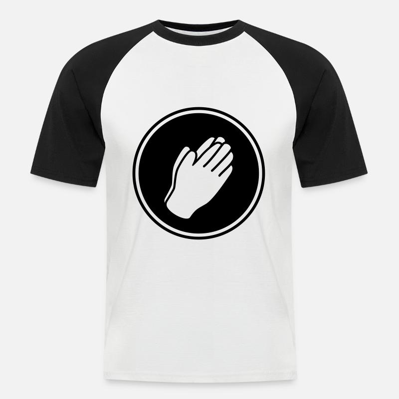 Hände symbol - Männer Baseball-T-Shirt - Weiß/Schwarz