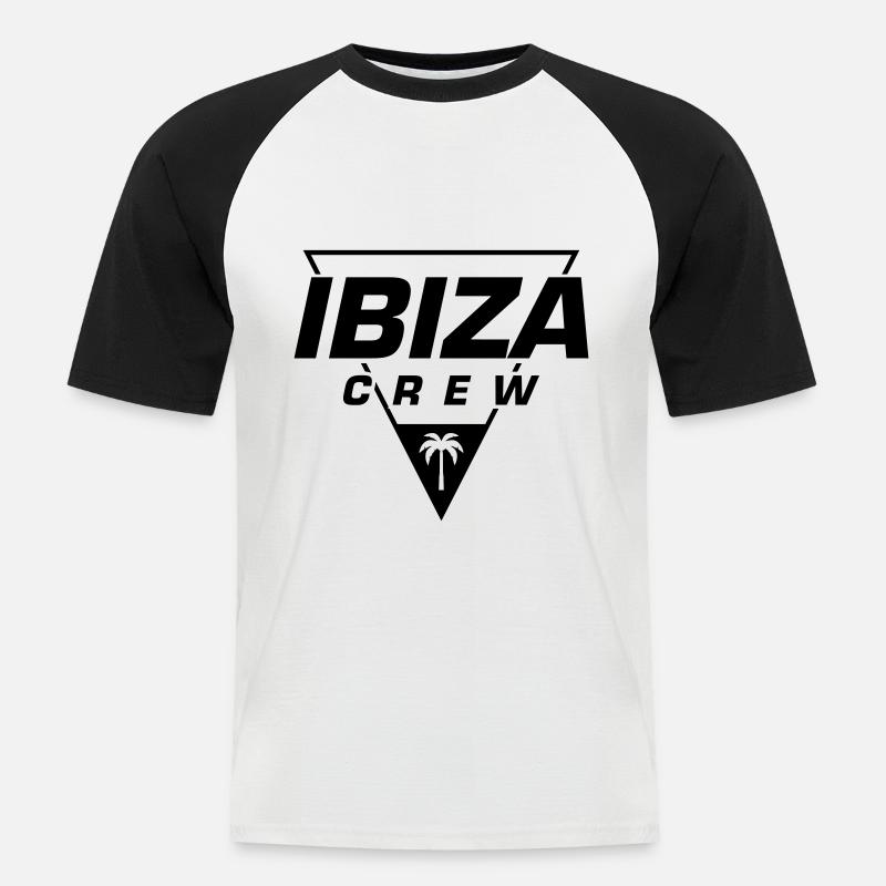 Ibiza Crew - Männer Baseball-T-Shirt - Weiß/Schwarz