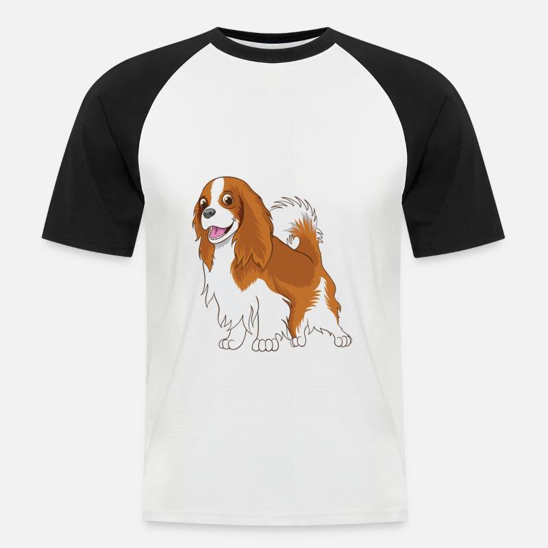 Cavalier Cavalier King Charles Spaniel - Männer Baseball-T-Shirt - Weiß/Schwarz