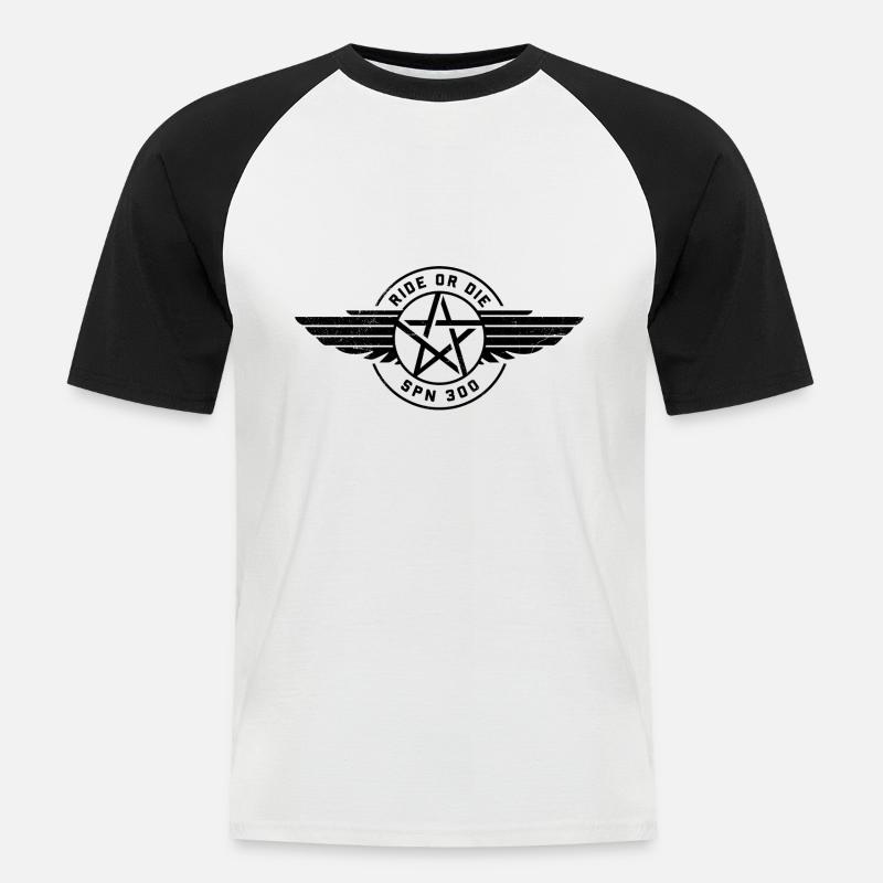 Fahrt oder die SPN 300 - Männer Baseball-T-Shirt - Weiß/Schwarz