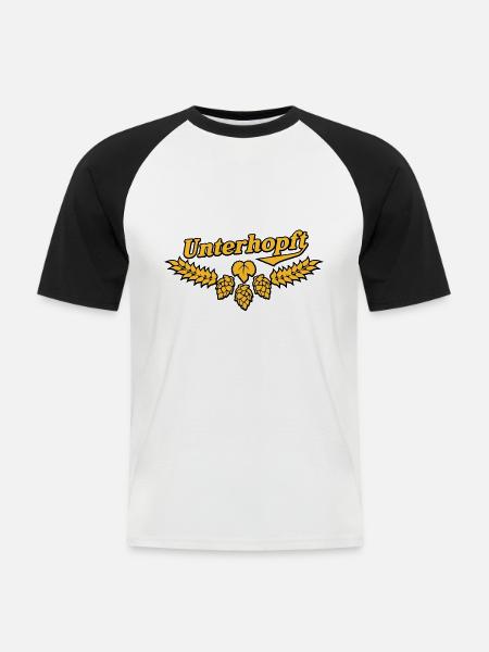Unterhopft, Outline - Men's Baseball T-Shirt - white/black