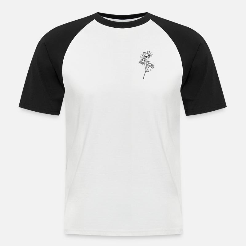Gänseblümchen / Daisy - Männer Baseball-T-Shirt - Weiß/Schwarz