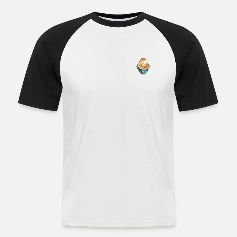 Kaffee Kaffee Kaffee / Geschenk Geschenkidee - Männer Baseball-T-Shirt - Weiß/Schwarz