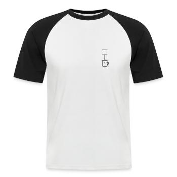 aeropress - T-shirt baseball manches courtes Homme - blanc/noir - Devant - Nik (191cm)