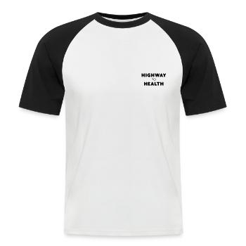 L’autoroute vers la santé | Modes de vie sains - T-shirt baseball manches courtes Homme - blanc/noir - Devant - Nik (191cm)