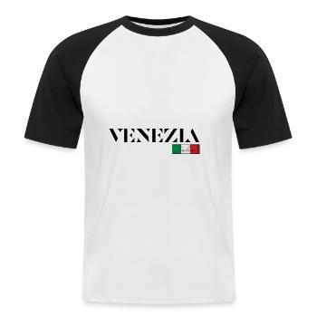 VENISE VENEZIA ITALIA ITALIE VACANCES (b) - T-shirt baseball manches courtes Homme - blanc/noir - Devant - Nik (191cm)