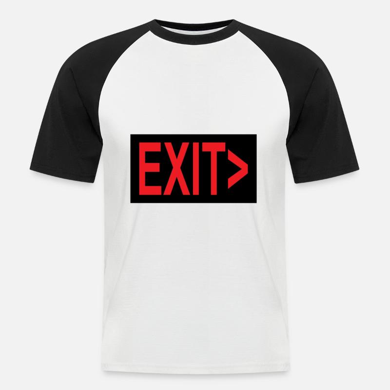 Exit / Exit / Emergency Exit - Men's Baseball T-Shirt - white/black
